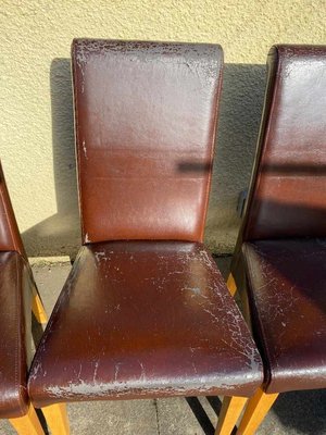Photo of free 4 brown faux leather dining chairs (Peterculter AB14)
