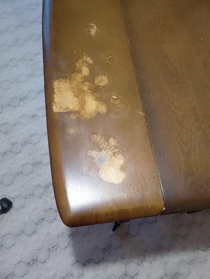 Photo of free Old dark wood table (Edge of moss. SK11)