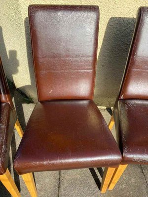 Photo of free 4 brown faux leather dining chairs (Peterculter AB14)