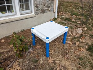 Photo of free Small Plastic Table (near Rt 9 Stop and Shop)