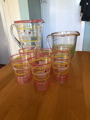 Photo of free 2 vintage retro jugs & 6 glasses (L17 Aigburth)