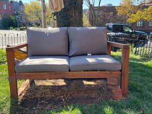 Photo of free 2 seat outdoor loveseat (Capitol Hill -west)