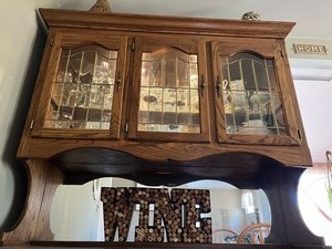 Photo of free Solid Wood Oak Hutch with Lights (08846)