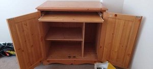 Photo of free Pine cupboard/ computer desk (Wickford)