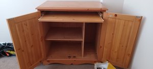 Photo of free Pine computer desk/cupboard (Wickford)