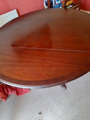Photo of free round mahogany table drop leaf regency style (Mincinglake Ward EX4)