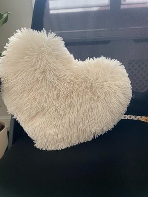 Photo of free White fluffy heart shape cushion (Welling DA16)