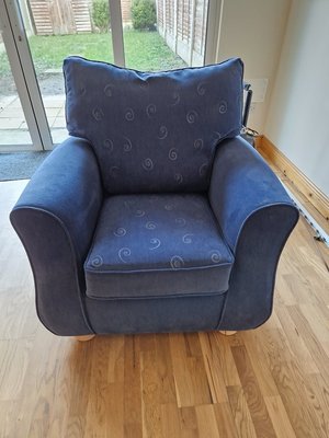 Photo of free Blue fabric armchair (Ongar, Dublin)