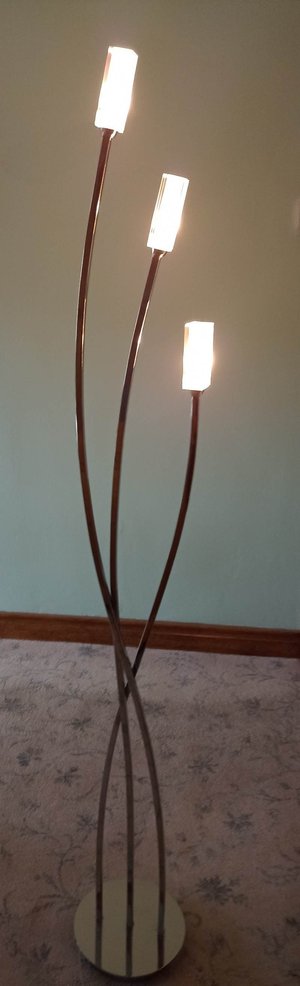 Photo of free Floor light, chrome with three bulbs (Whitelea NE23)
