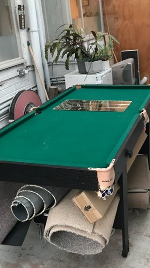 Photo of free 6ft snooker/pool table TOP ONLY plus balls cues etc (Bournville B30)