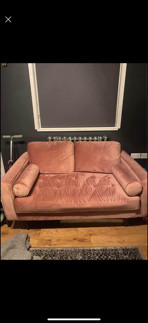 Photo of free Pink velvet sofa (SG14)