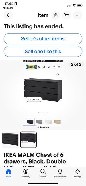 Photo of free Black ikea chests of drawers x 2 (E2)
