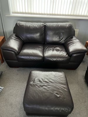 Photo of free Leather Sofas and Puffy (Kimberworth, Rotherham, S61)