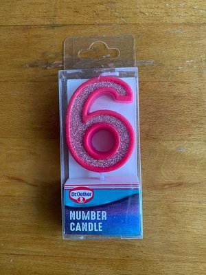 Photo of free Number 6 pink birthday candle (Northfield B31)