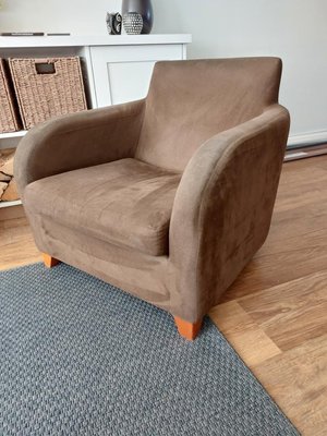 Photo of free Old brown armchair & footstool (BA2)