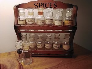 Photo of free Spice rack and bottles (Leslie & Steeles)