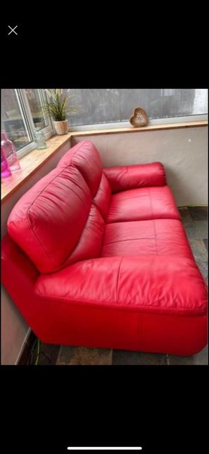 Photo of free Italian red leather sofa (Gauldry DD6)