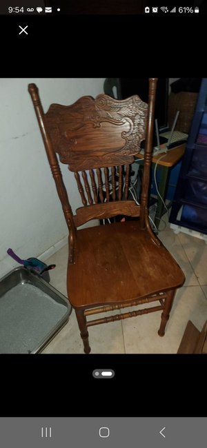 Photo of free Pressed Back Wood Chairs, 2 (S Cypress Rd & E Atlantic Blvd)