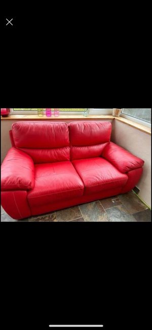 Photo of free Italian red leather sofa (Gauldry DD6)