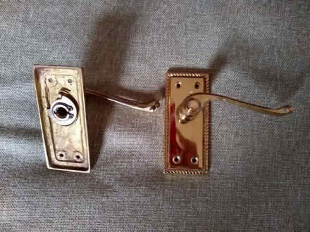 Photo of free Two Brass-coloured Door Handles (Top Amersham HP6) #1