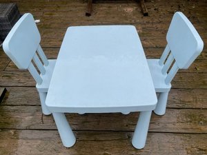 Photo of free IKEA Mammut kids table and 2 chairs (Woodingdean BN2)