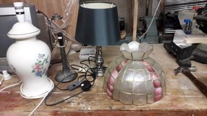 Photo of free 3 lamps and one pendant shade (firhouse)