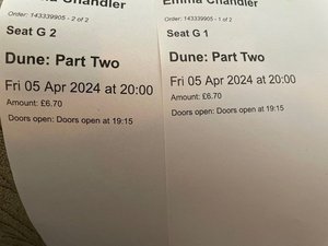 Photo of free 2 tickets to Dune Part 2 (Leighton Buzzard LU7)