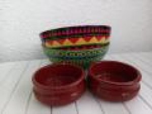 Photo of free 2 McCain mexican style print bowls and 2 ramakins (Carbis Bay TR26)