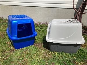 Photo of free Covered cat litter pans (2) (Fruitland, MD)
