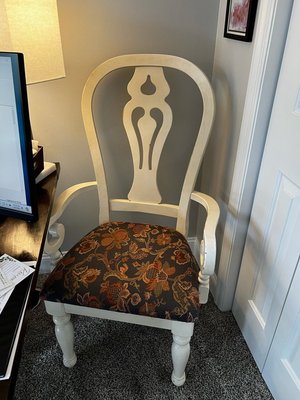 Photo of free White distressed accent chair (Columbus, NC)