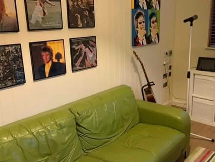 Photo of free Large 4 seater lime green sofa (GU6) #1
