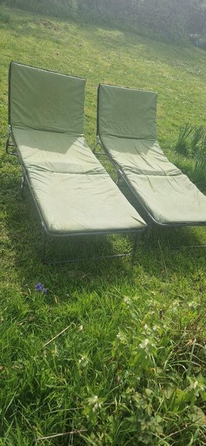 Photo of free Green fabric sunloungers (Wymondham)