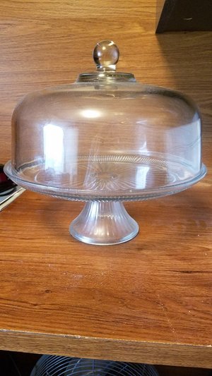 Photo of free Glass cake stand and cover (North Middleton Twp.)