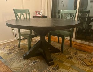 Photo of free Hard wood dining table and 4 chairs (Takoma Park, MD)