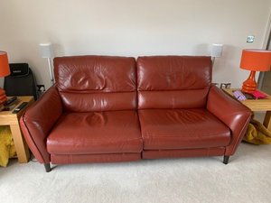 Photo of free Large leather sofa - used (Penrith CA11)