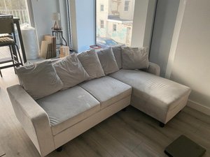 Photo of free Laura James Small Compact Corner Sofa - Grey Velvet (Carlton Hill BN2)