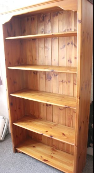 Photo of free Pine Bookcase, 4 Shelves (BH12)