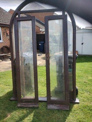 Photo of free wood and glass door set (Folksworth, Peterborough)