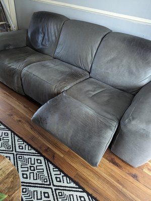 Photo of free Leather recliner sofa (bangor)