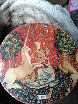Photo of free Lady and unicorn round jigsaw (Gidea Park RM11)