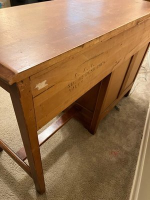 Photo of free Wooden desk 45 x18 x 30 (Northwest Austin)