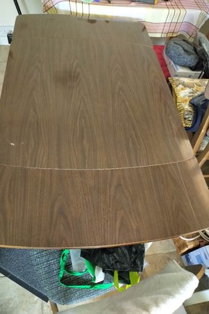 Photo of free Kitchen table, vintage, 2 opening leaves (Purbrook PO7)