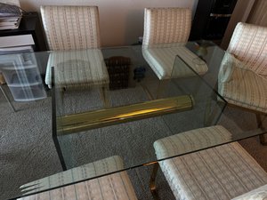 Photo of free Glass Dining Table and 6 chairs (Chaska. Available after 6.)