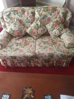 Photo of free Sofa armchair and footstool stool (High Street Halling ME2)