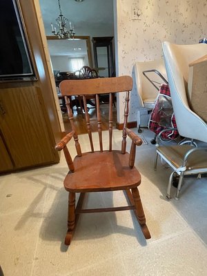 Photo of free Child’s wooden rocking chair (Stoneham, ma)