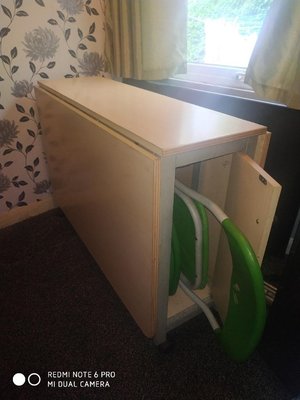 Photo of free Gate leg table and 3 chairs (Telford)