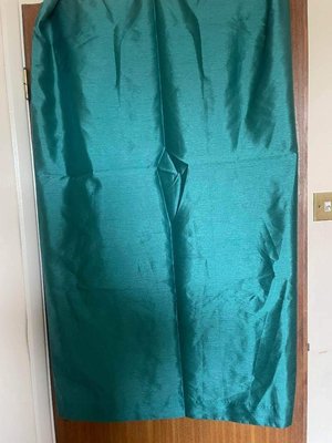 Photo of free green curtains, fair condition, pencil pleat, one pair (Epsom KT18)