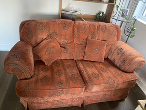 Photo of free Large 2 seater sofa and footstool (Old Woking, GU22)