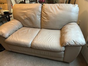 Photo of free leather loveseat (Central Boulder)