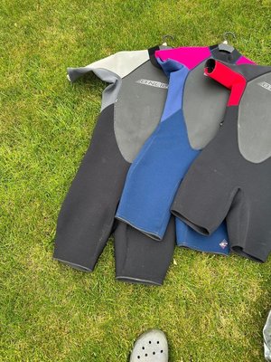 Photo of free 3 Wet Suits, 3 Sizes & 2 Body Boards in Bag (Maldon CM9)